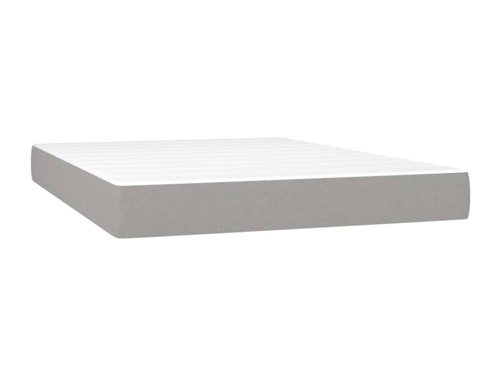 Bed base with mattress, light grey, 140x200cm, fabric OQGG50955