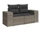 9-piece garden furniture set with grey resin wicker cushions VOQZ84409