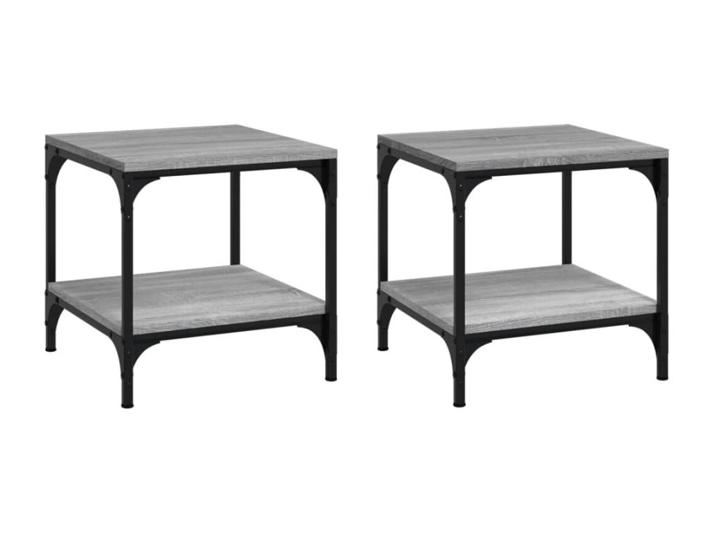 Set of 2 grey side tables, 40x40x40 cm, engineered wood, TDAU17000