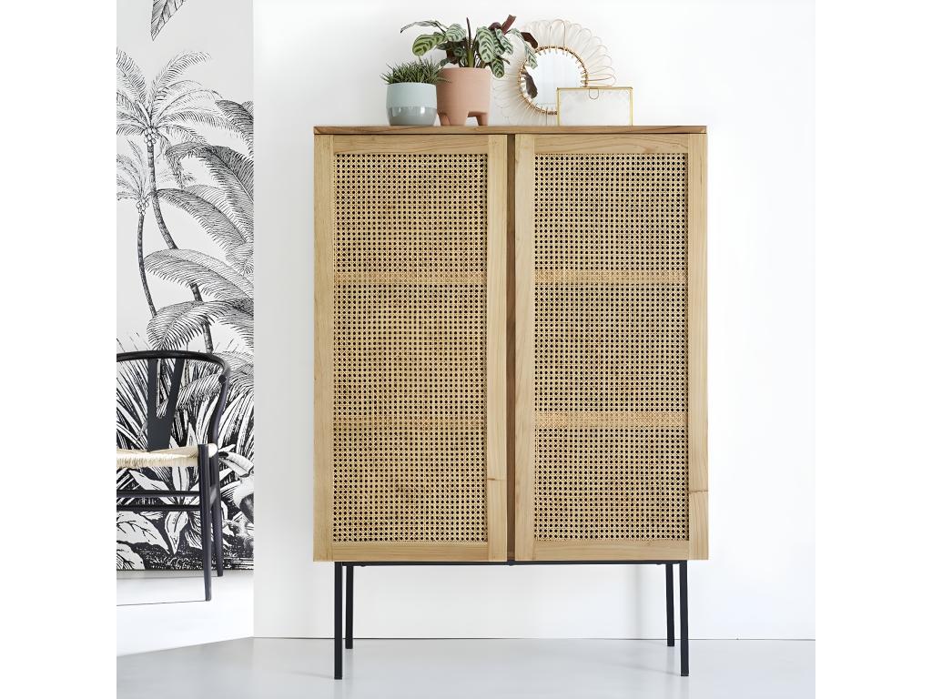 Cabinet in solid Lysvia wood and caning GASV14739