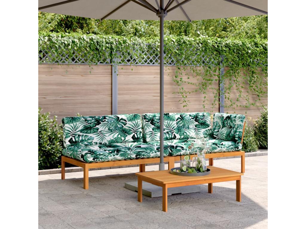 Garden pallet lounge set with 3 cushions, solid Elariva wood SDAG96775