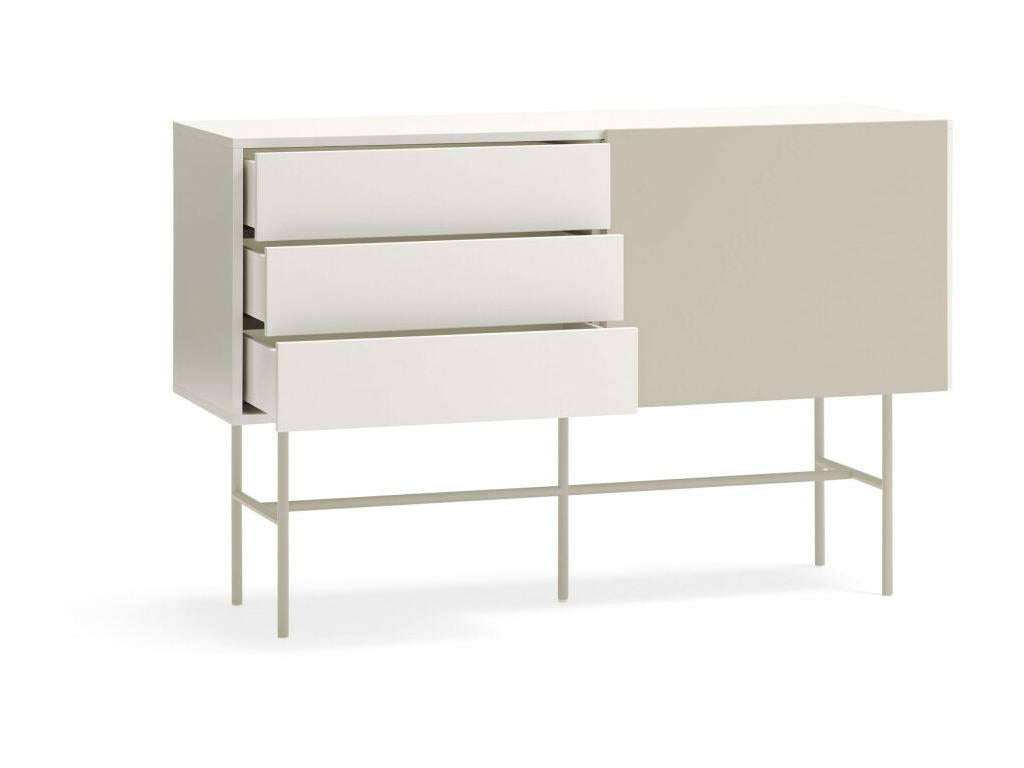 Nube - Wooden sideboard with sliding door, 140cm wide - Beige WNJR20365
