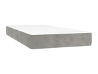 Upholstered bed base and mattress, light grey, 90x190 cm, velvet, LZAM43123