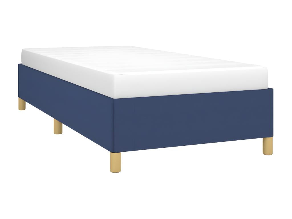 Bed frame without mattress, blue, 90x190 cm, fabric, HSZP06477