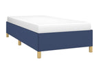 Bed frame without mattress, blue, 90x190 cm, fabric, HSZP06477