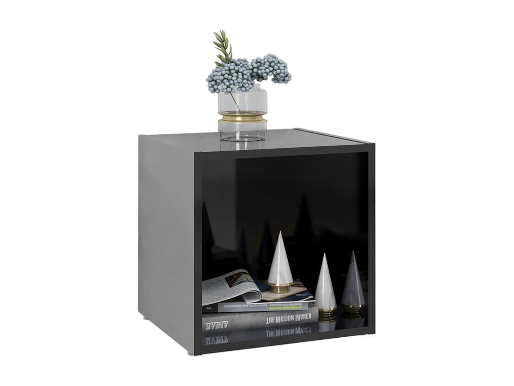 2-piece TV stand, glossy black, 37x35x37 cm, engineered wood, DWTP47841