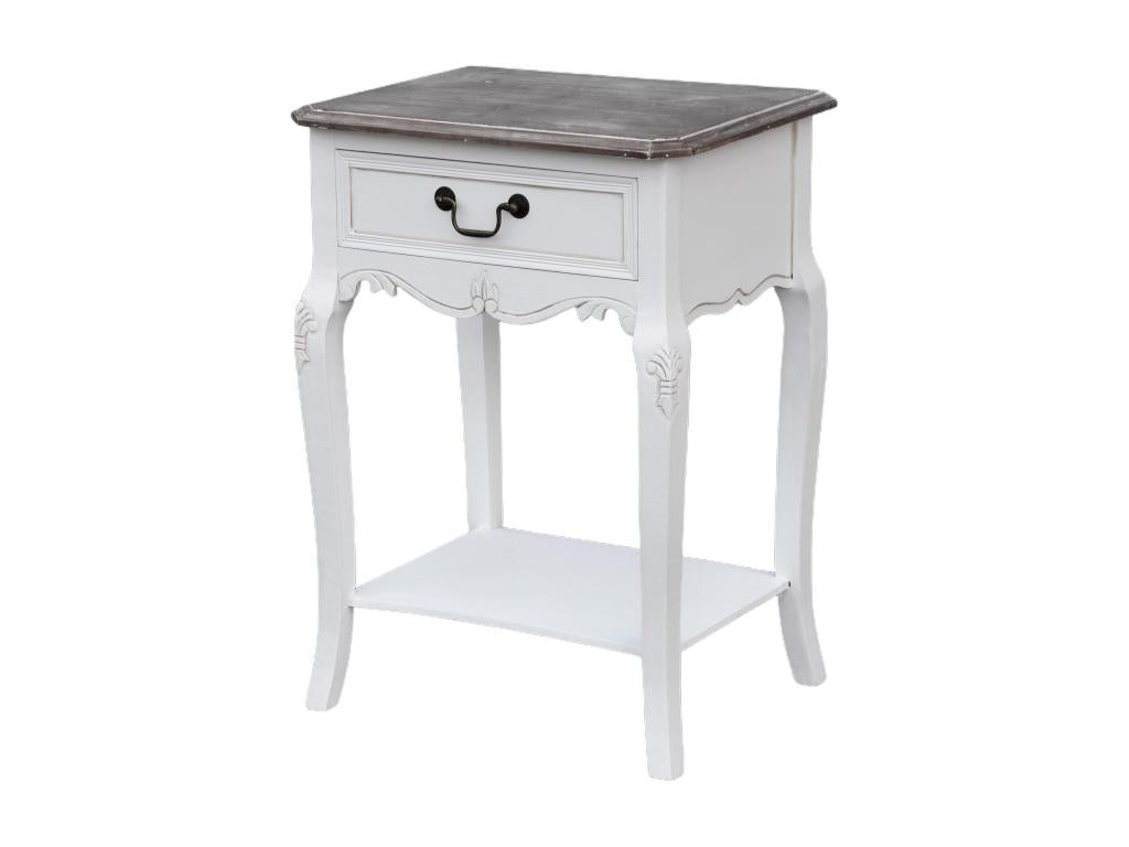 Lysvia WHITE NS47 1D Bedside Table 47x36x70 White AQCR40471