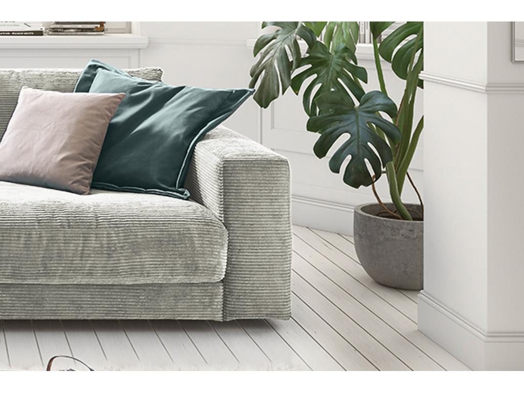 Sofa - light grey corduroy - Lysvia DPFL35666