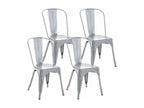 Set of 4 Bistro Chairs - Metal / Metal - Silver - Lysvia MPGN27694