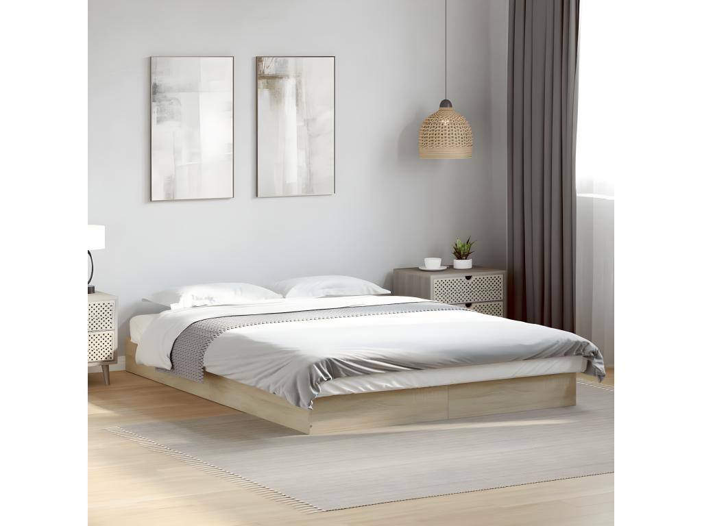 Oak bed frame 120x200 engineered wood BUJK11519