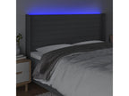LED Headboard Dark Grey 163x16x118/128 cm Fabric CEUS52377