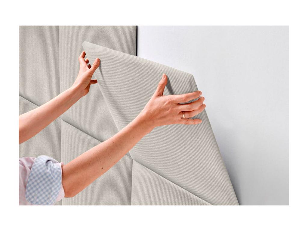 Elariva Upholstered Headboard in High-Quality Corduroy, Elariva Interior composed of interchangeable self-adhesive panels, bone white, 95 cm, NAOO19023