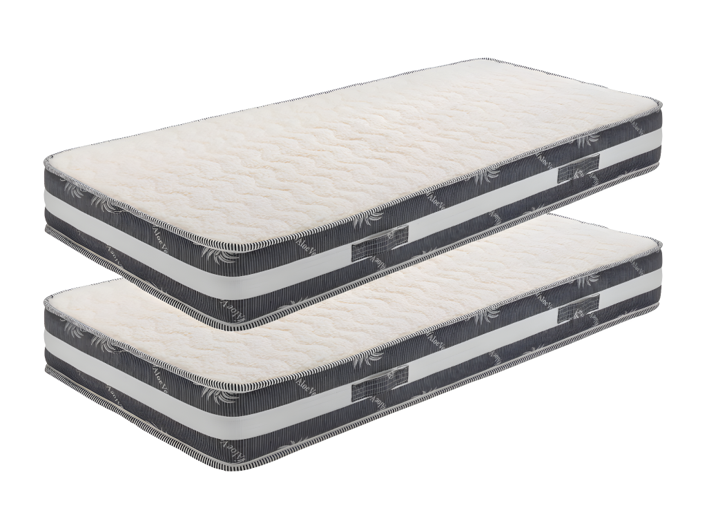 Set of 2 Lysvia Mattresses 70x190x22 cm - Very Firm - Winter Side Wool - Lysvia High Firmness DFNM92549