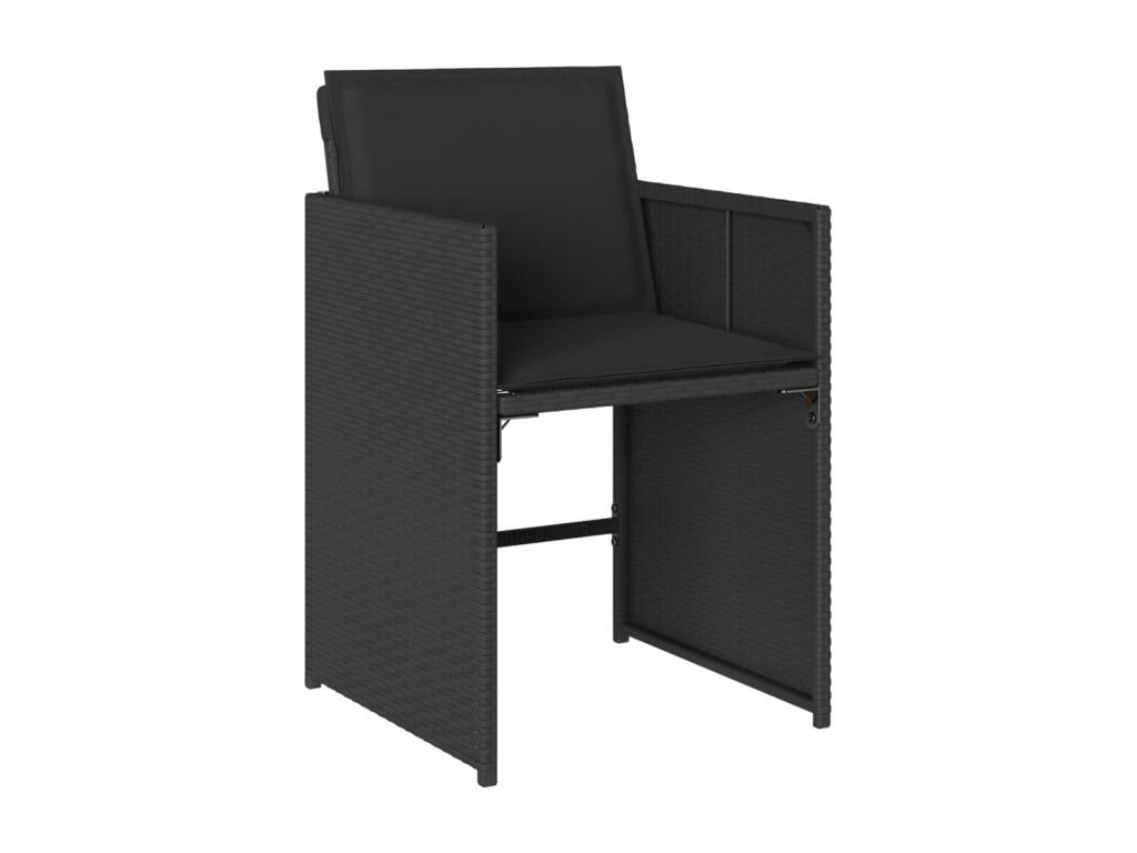 17-piece garden dining set with cushions, black resin wicker MZKM31492