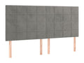 4-piece headboard set, light grey, 100x5x78/88 cm, velvet, BUYC75106