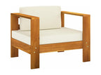 9-piece garden furniture set with cream-white cushions, Elariva wood, NVMO27268