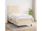 Upholstered bed base with mattress, Cream, 80x200 cm, Fabric VANL39849