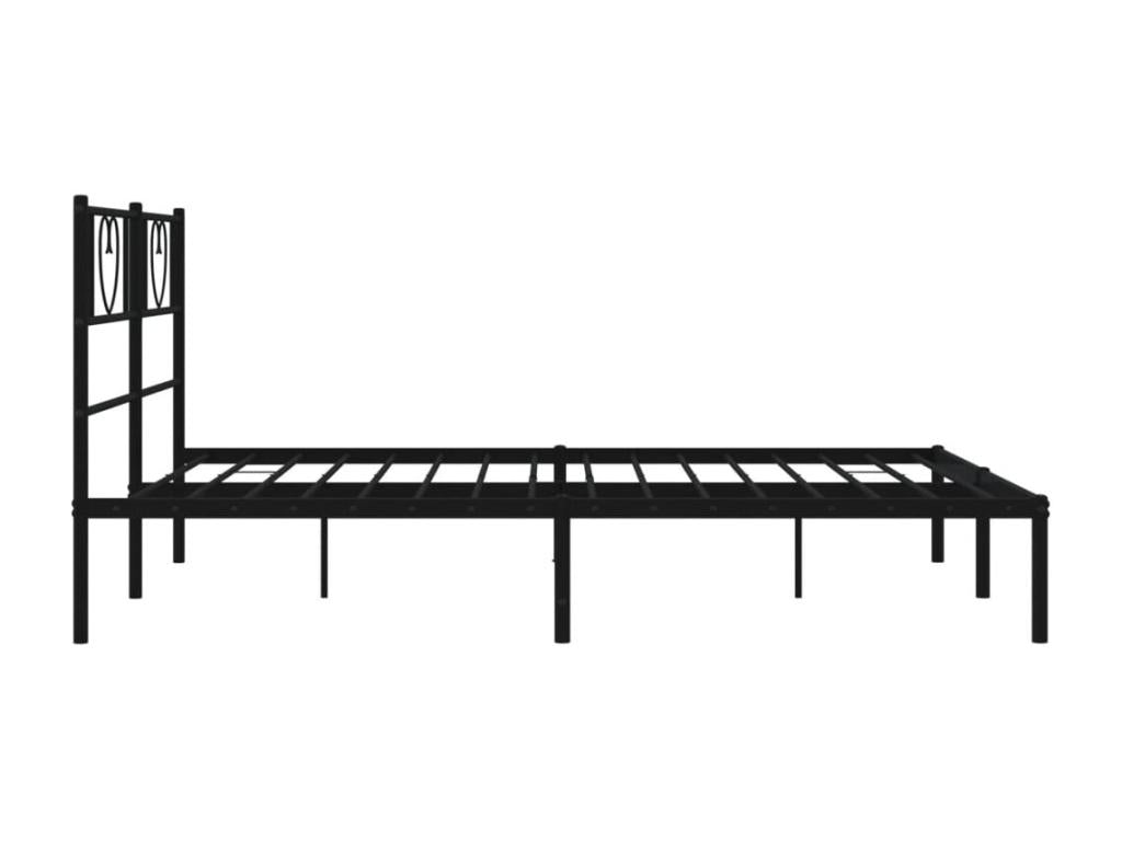 Metal bed frame with black headboard 150x200 cm AISH48530