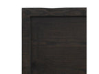 Dark brown wall shelf, solid treated oak wood AQGQ96436