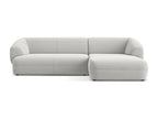Modular 3-seater right-facing corner sofa in velvet - silver - Lysvia IFMK63833