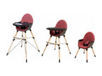 Convertible baby high chair, Bordeaux and Black, 3 height settings LGEF64000