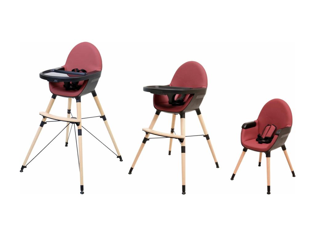 Convertible baby high chair, Bordeaux and Black, 3 height settings LGEF64000