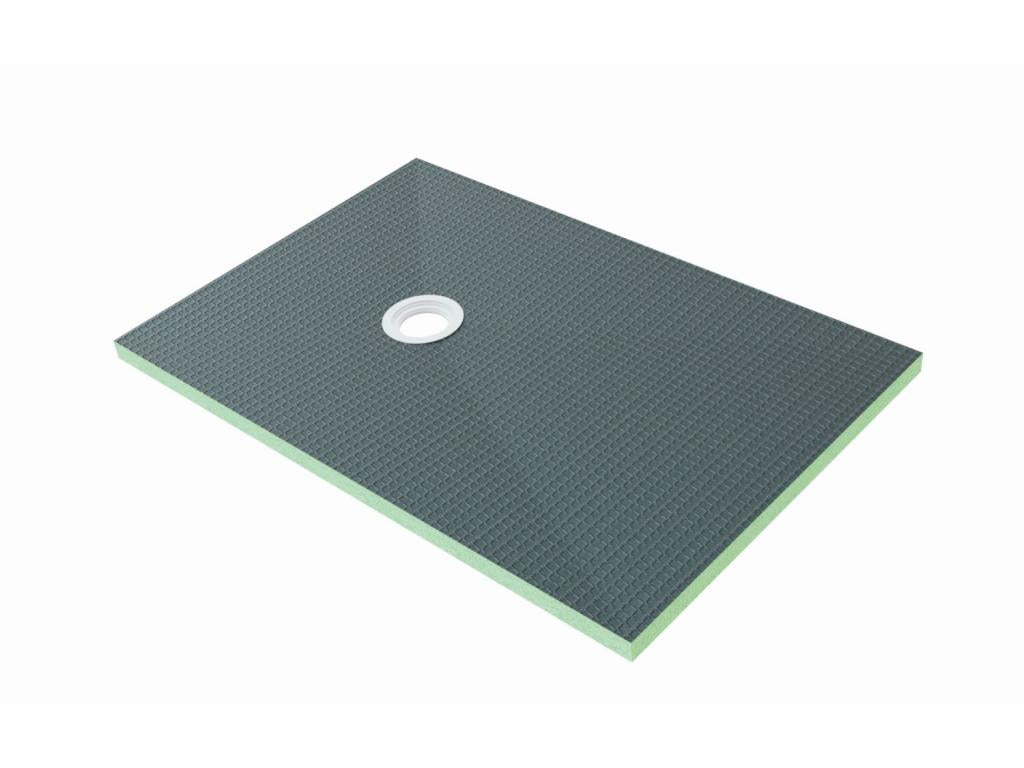 Lysvia 1200x900mm tileable shower tray with ZZPY10165 shower tray drain