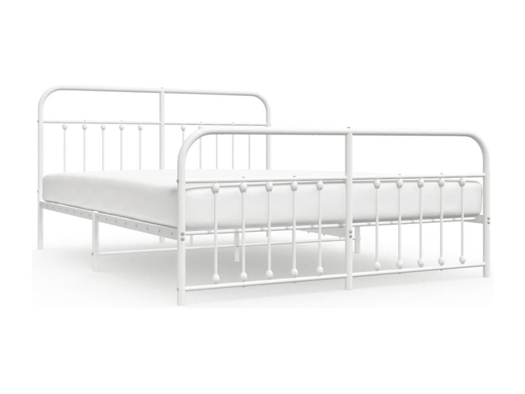 Metal bed frame without mattress and white bed legs 180x200 cm XVIO53157