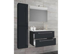 Elariva 4-piece bathroom vanity unit with sink, drawer, and mirror, black - 80 LTHU80389