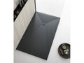 Anthracite shower tray with slate finish and colored drain cover - 160x100 cm GXGT55908