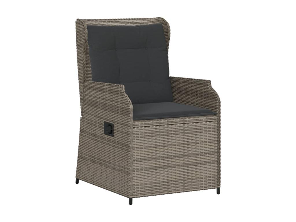 3-piece garden furniture set with cushions, Grey Wicker Resin JEAH19422