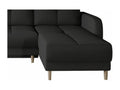Scandinavian reversible corner sofa in black fabric and light wood legs, 240cm NDTC32379