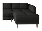 Scandinavian reversible corner sofa in black fabric and light wood legs, 240cm NDTC32379