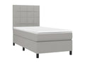 Lysvia bed base with light grey mattress 90x200 cm Fabric VMUD91795