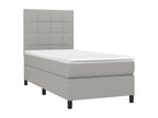 Lysvia bed base with light grey mattress 90x200 cm Fabric VMUD91795