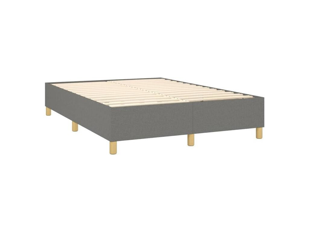 Lysvia bed base with mattress, dark grey, 140x190 cm, fabric, YDZM68356