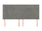 4-piece headboard set, light grey, 100x5x78/88 cm, velvet, BUYC75106