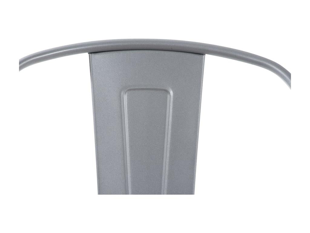 Set of 4 Bistro Chairs - Metal / Metal - Silver - Lysvia MPGN27694