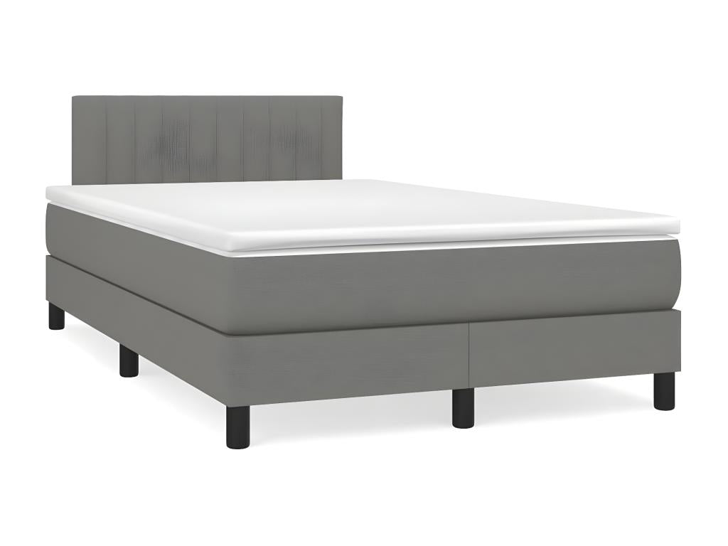 Bed base with dark grey mattress 120x190cm fabric OTWG79809