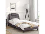 Bed frame with headboard, grey, 90x200 cm, faux leather, LZOK11846