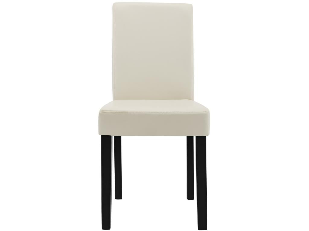Elariva of 8 Faux Wood Chairs 90x42x48 cm Cream - Ivory Elariva CFVP20578