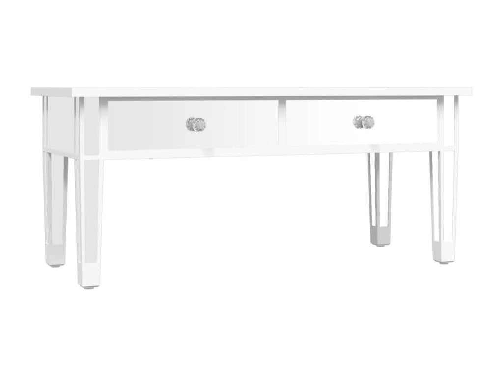 Coffee table with mirror, 106x45x45 cm, engineered wood and glass, WWRS97333