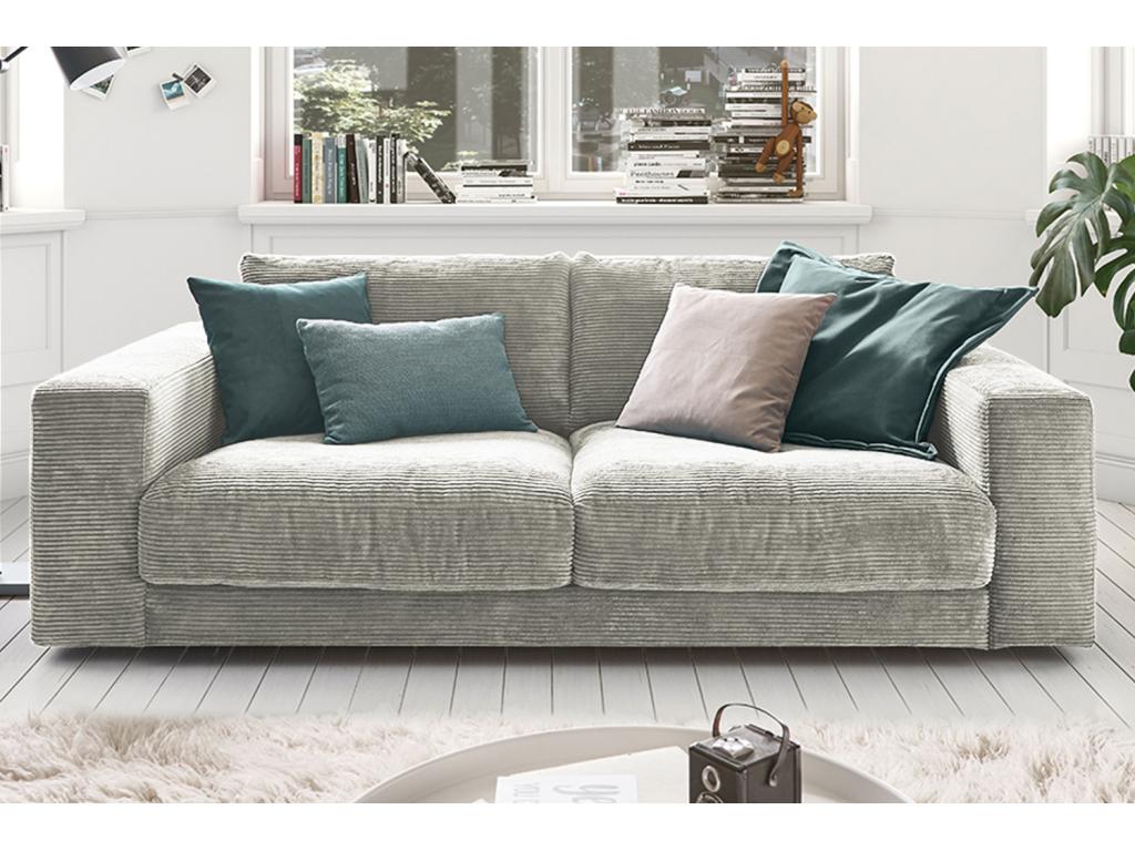Sofa - light grey corduroy - Lysvia DPFL35666