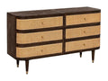 Lysvia VOPR39317 6-drawer chest in mango wood and caning
