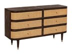 Lysvia VOPR39317 6-drawer chest in mango wood and caning