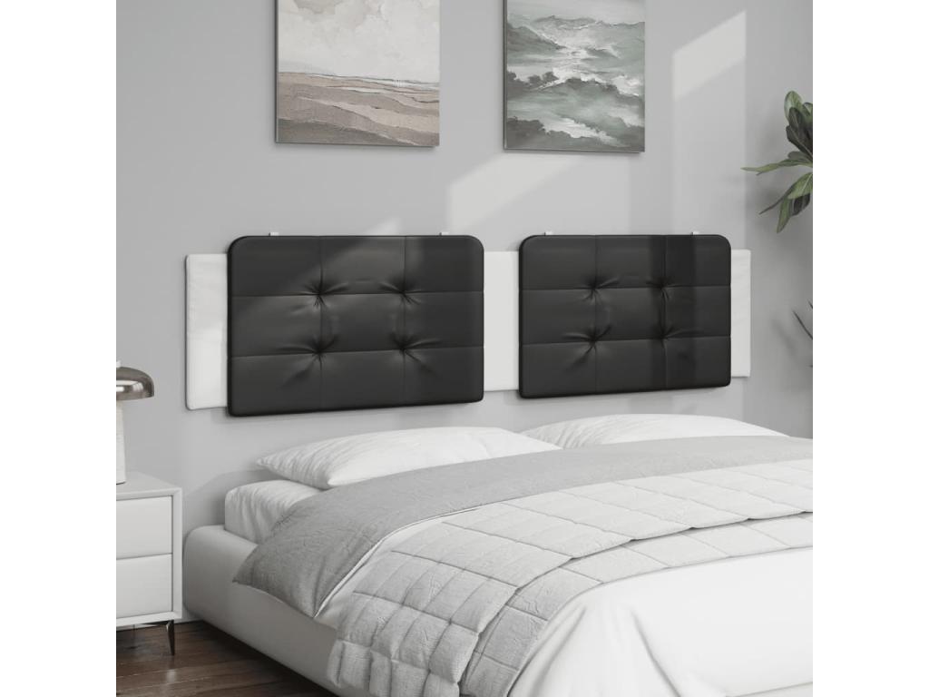 Black and white headboard cushion 200 cm faux leather NZHS09126