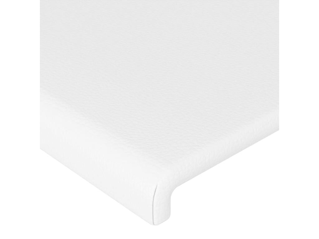 White LED Headboard 183x16x78/88 cm Faux Leather EDHU11458