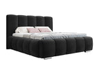 Lysvia 106 Double Black Bed 160x200 Upholstered Slatted Base 180x222x112cm BEVZ66539