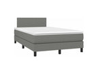 Bed base with mattress, Dark Grey 120x200 Fabric ZJUW91786