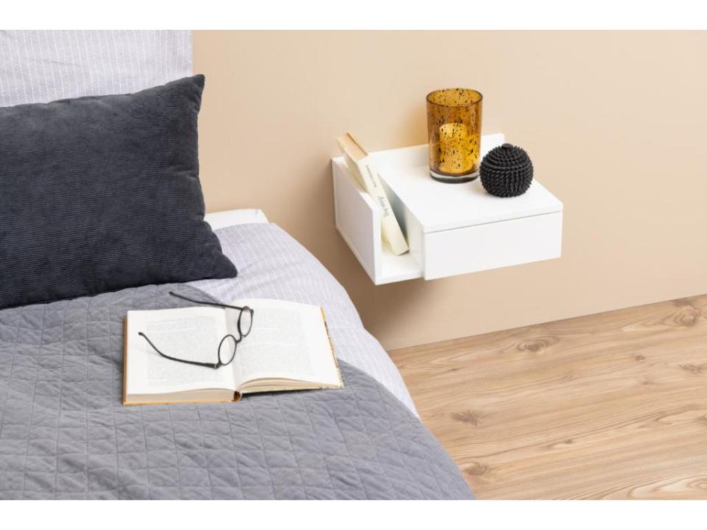 Elariva NOCA85757 Suspended bedside table with 1 drawer and 1 shelf